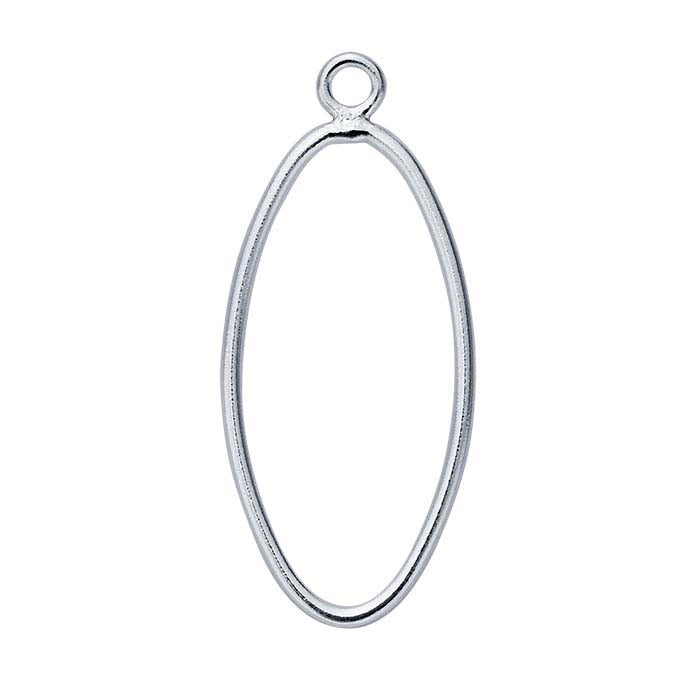 Sterling Silver Oval Component with Ring