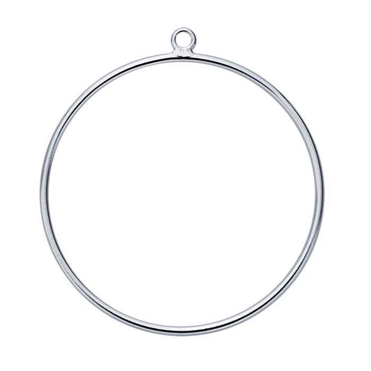 Sterling Silver Round Component with Closed Ring