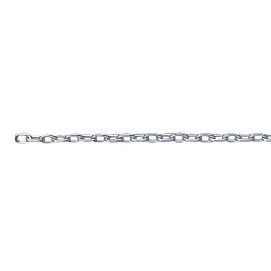 Catena a cavo ovale diamantata in argento sterling 0,85 mm, al piede