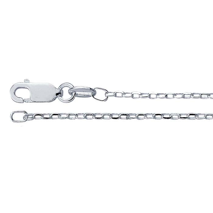 Sterling Silver 1.4mm Diamond-Cut Oval Rolo Chain