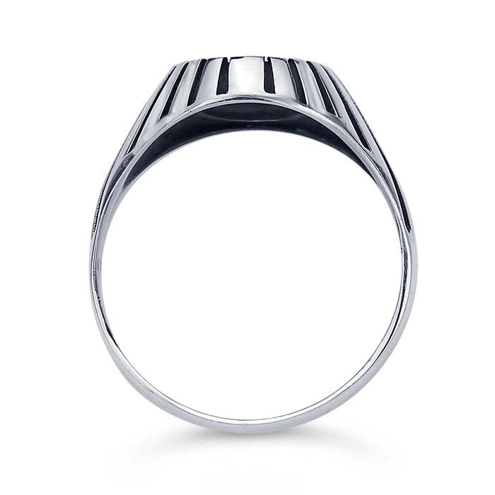 Sterling Silver Ridged 12 x 10mm Oval Cabochon Ring Mounting