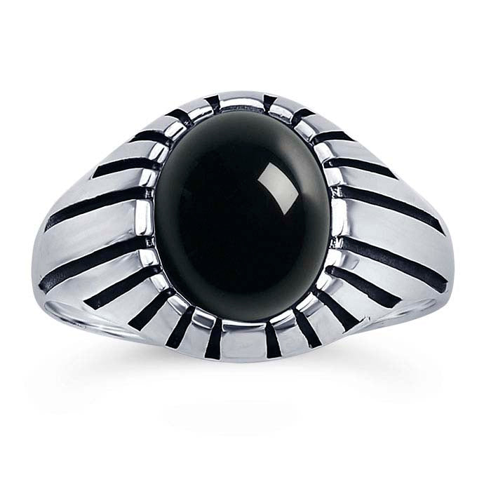 Sterling Silver Ridged 12 x 10mm Oval Cabochon Ring Mounting