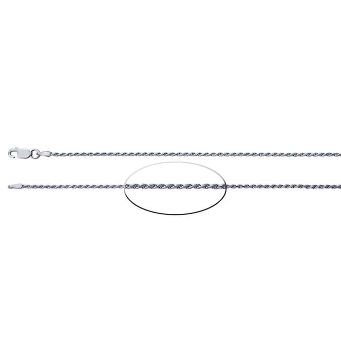 Sterling Silver 1.6mm Diamond-Cut French Rope Chain