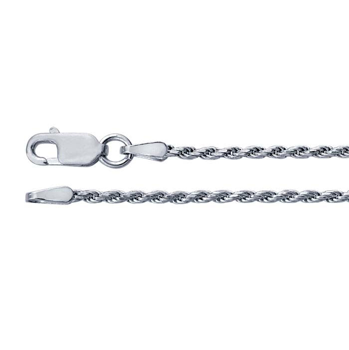 Sterling Silver 1.6mm Diamond-Cut French Rope Chain