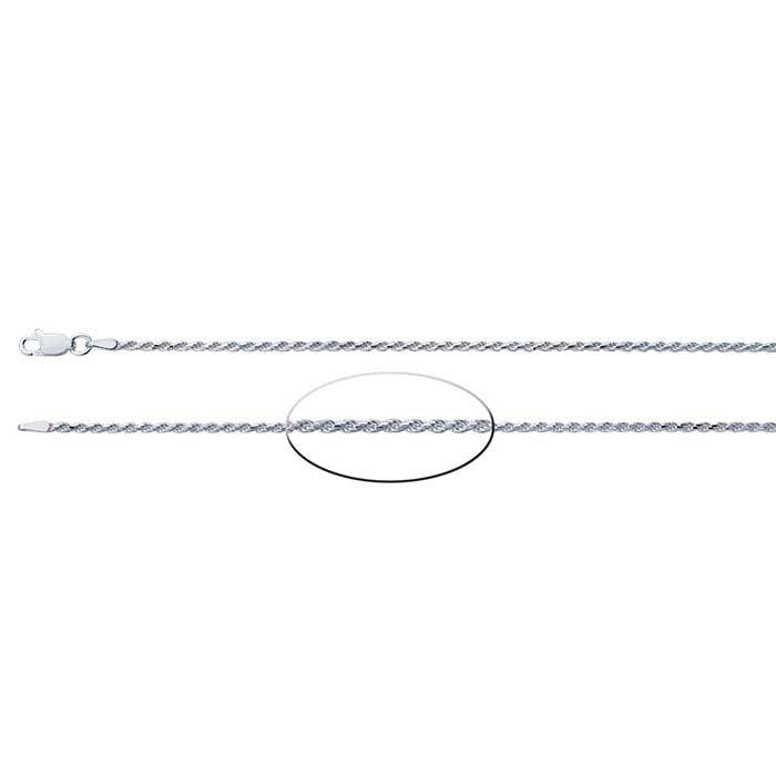 Sterling Silver 1.85mm Diamond-Cut French Rope Chain