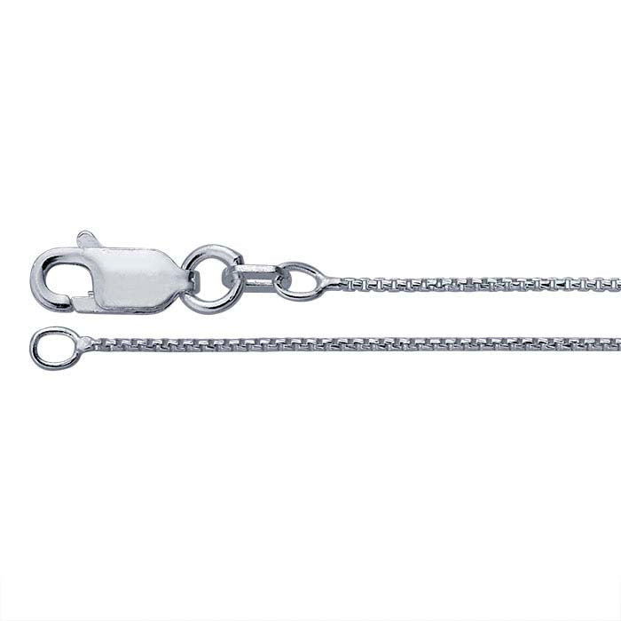 Sterling Silver 0.8mm Textured Rounded Box Chain