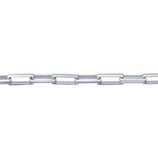 Sterling Silver 4mm Beveled Long Box Chain