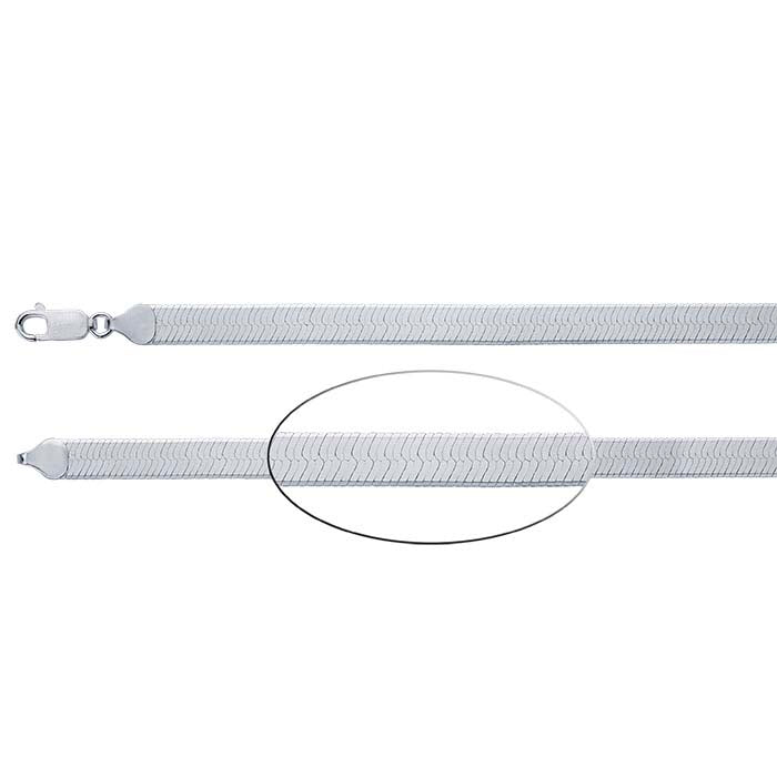 スターリングシルバー 6.85mm ヘリンボーンチェーン
