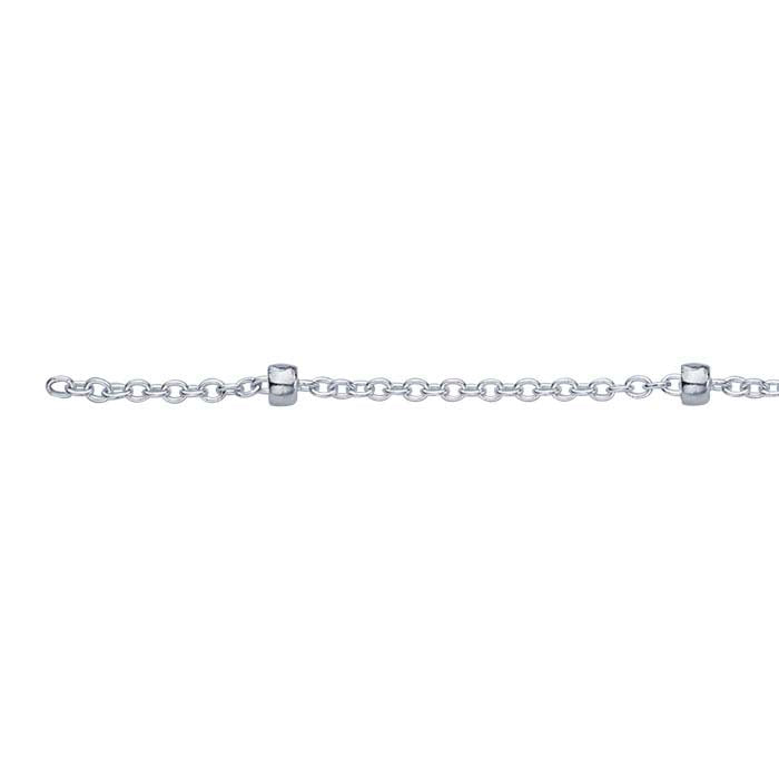 Sterling Silver 1.55mm Cable Chain with 2.7mm Beads, By the Foot