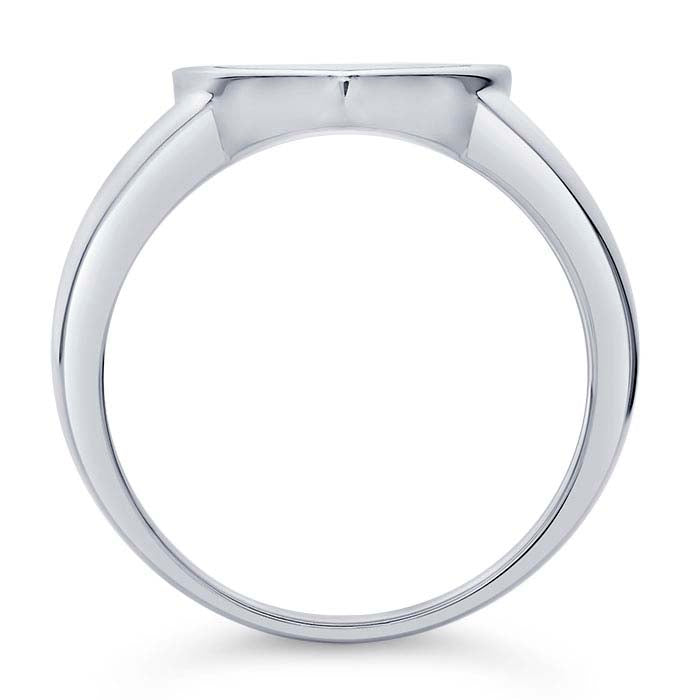 Anillo con sello de escudo de plata de ley en dos tonos de 18 x 14,2 mm