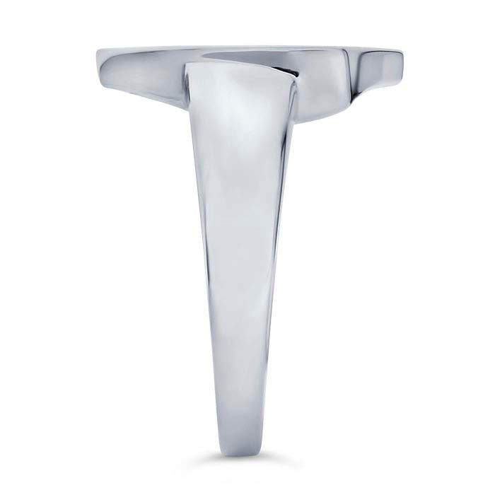 Anillo con sello de escudo de plata de ley en dos tonos de 18 x 14,2 mm