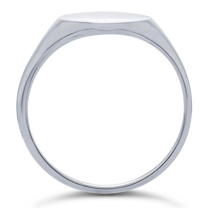 Sterling Silver 13.8 x 10.3mm Oval Signet Ring
