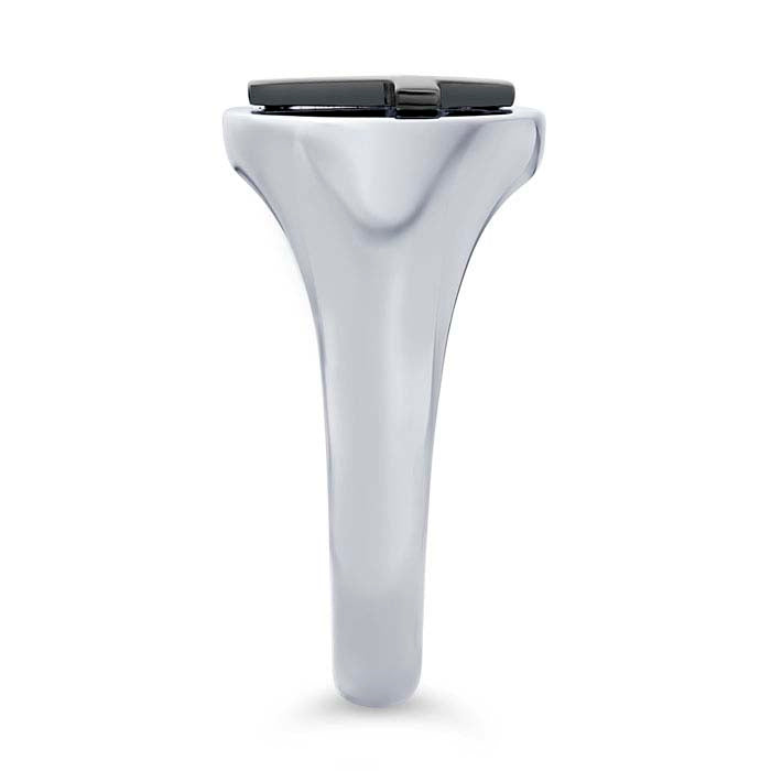 Anillo de plata de ley con cruz bañada en rodio negro