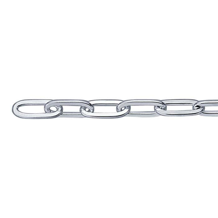 Sterling Silver 5.6mm Flat Oval Cable Chain, By the Foot