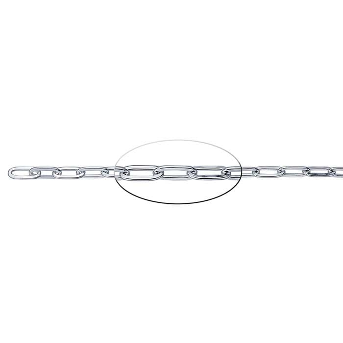 Sterling Silver 5.6mm Flat Oval Cable Chain, By the Foot