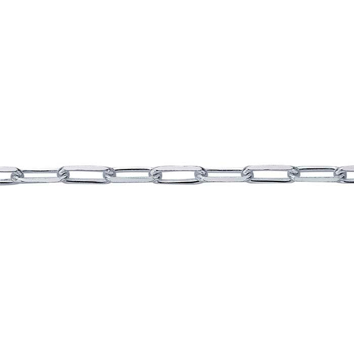 Sterling Silver 2.7mm Beveled Oval Cable Chain, By the Foot