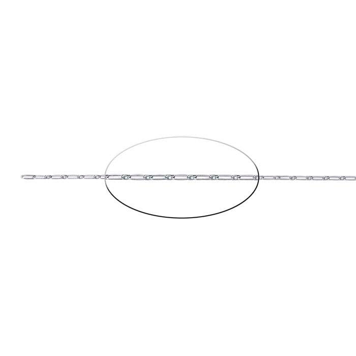 Sterling Silver 2mm Oval Long & Short Chain, By the Foot