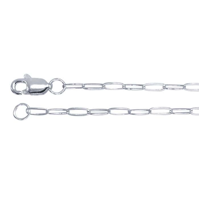 Sterling sølv 1,8 mm flat oval kabelkjede
