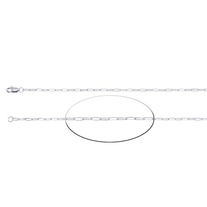 Sterling sølv 1,8 mm flat oval kabelkjede