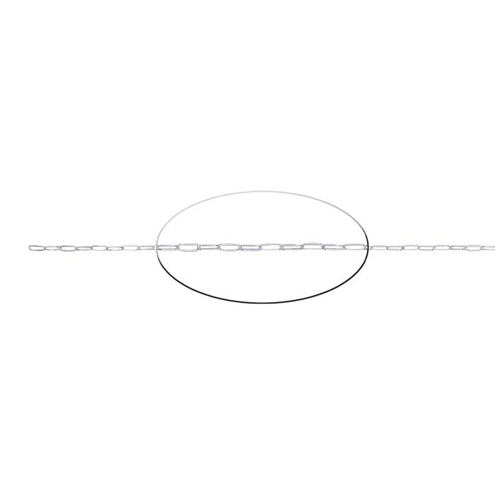 Sterling Silver 1,8 mm Platt Oval Kabelkedja, Per Fot