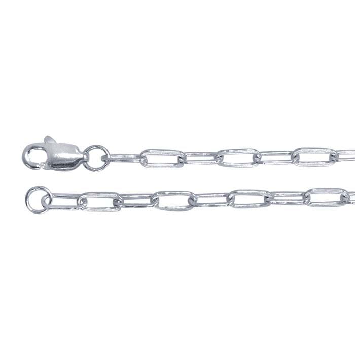 Catena a cavo ovale piatta in argento sterling 2,6 mm