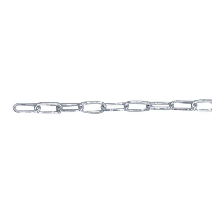 Sterling sølv 2,6 mm flat oval kabelkjede, per fot