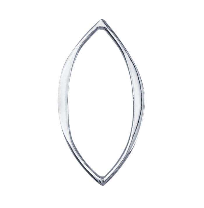 Sterling Silver Flattened Marquise Component