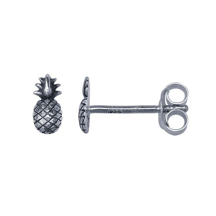 Sterling Silver Pineapple Post Earrings