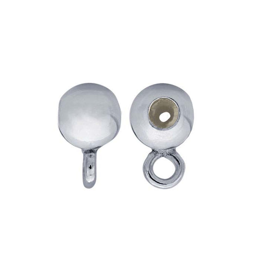 Perla tonda "Smart" in argento sterling 3mm con inserto in silicone e anello