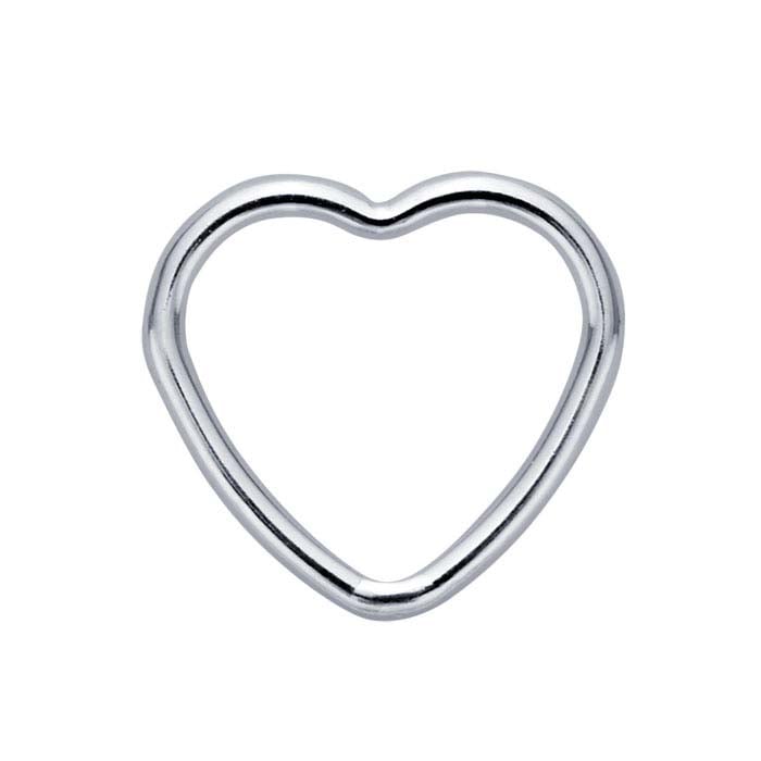 Sterling Silver 8.2 x 6.4mm Heart-Shaped Closed Ring