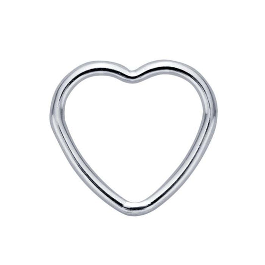 Sterling Silver 8.2 x 6.4mm Heart-Shaped Closed Ring