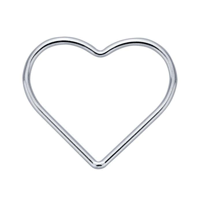 Sterling Silver 15.8 x 12mm Heart-Shaped Closed Ring