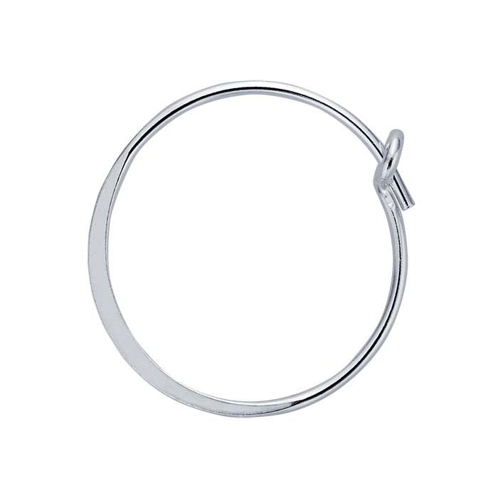 Sterling Silver Flattened Hoop Earring