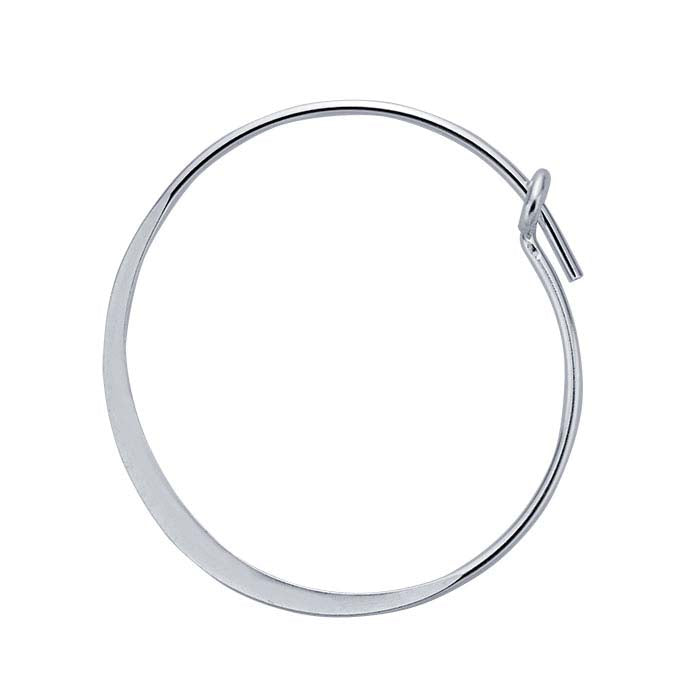 Sterling Silver Flattened Hoop Earring