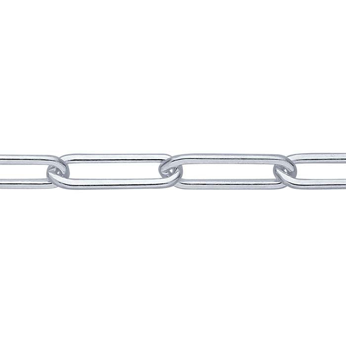 Sterling Silver 3.8mm Flat Oval Cable Chain, By the Foot
