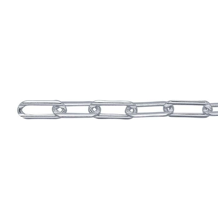 Sterling Silver 3.8mm Flat Oval Cable Chain, By the Foot