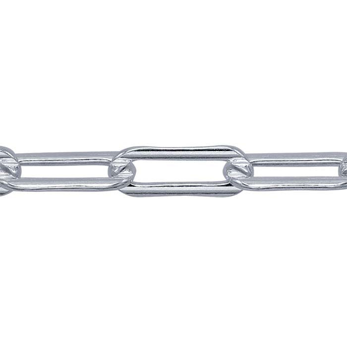 Sterling Silver 3.8mm Flat Oval Cable Chain, By the Foot