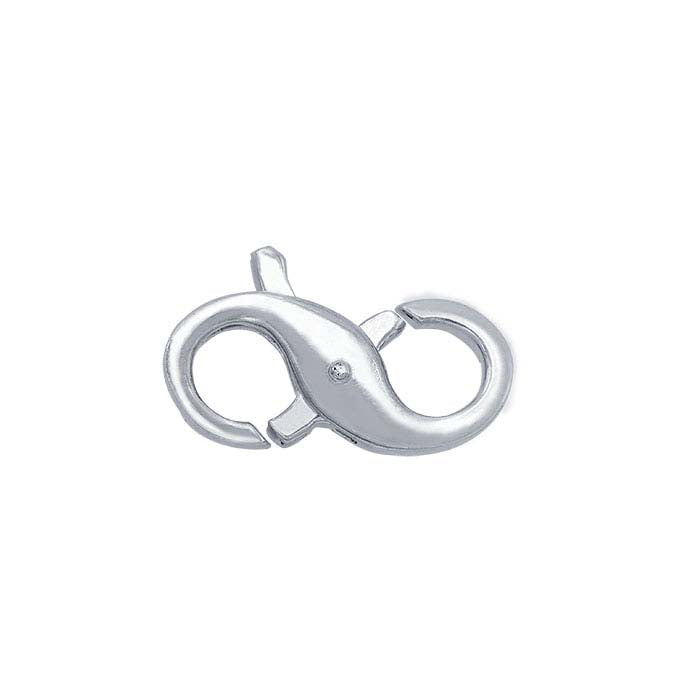Sterling Silver 11.6 x 5.3mm Infinity Lobster Clasp