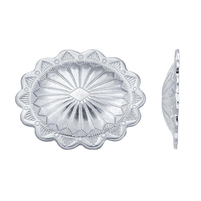 Sterling Silver 28.7 x 23mm Oval Concho
