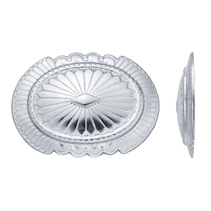 Sterling Silver 64.3 x 47.5mm Oval Concho