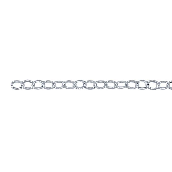 Argentium® Silver 1.6mm Flat Oval Cable Chain, By the Foot