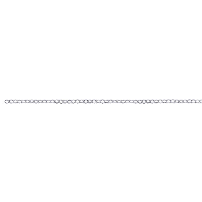 Argentium® Silver 1.6mm Flat Oval Cable Chain, By the Foot