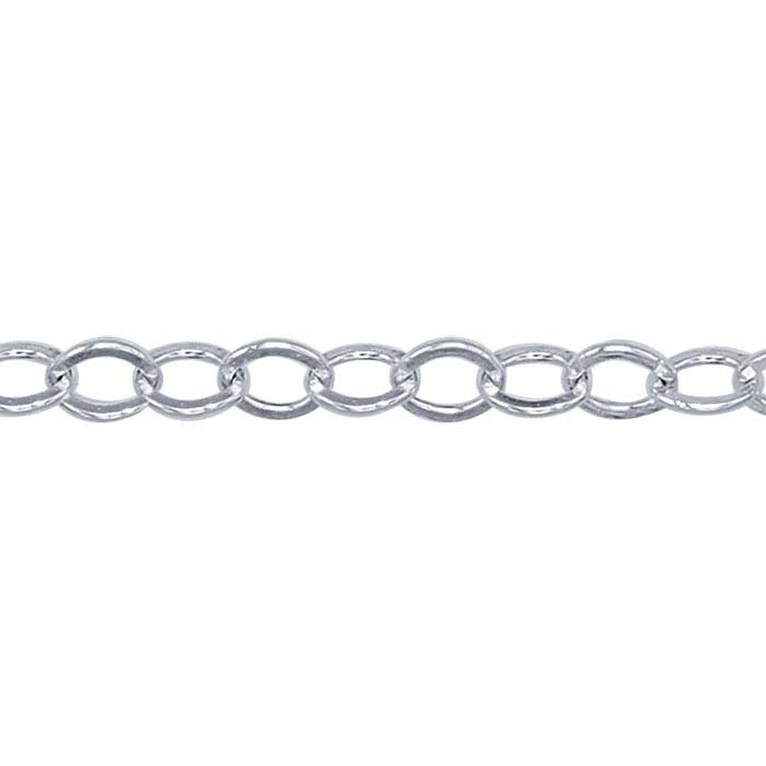 Argentium® Silver 1.6mm Flat Oval Cable Chain, By the Foot