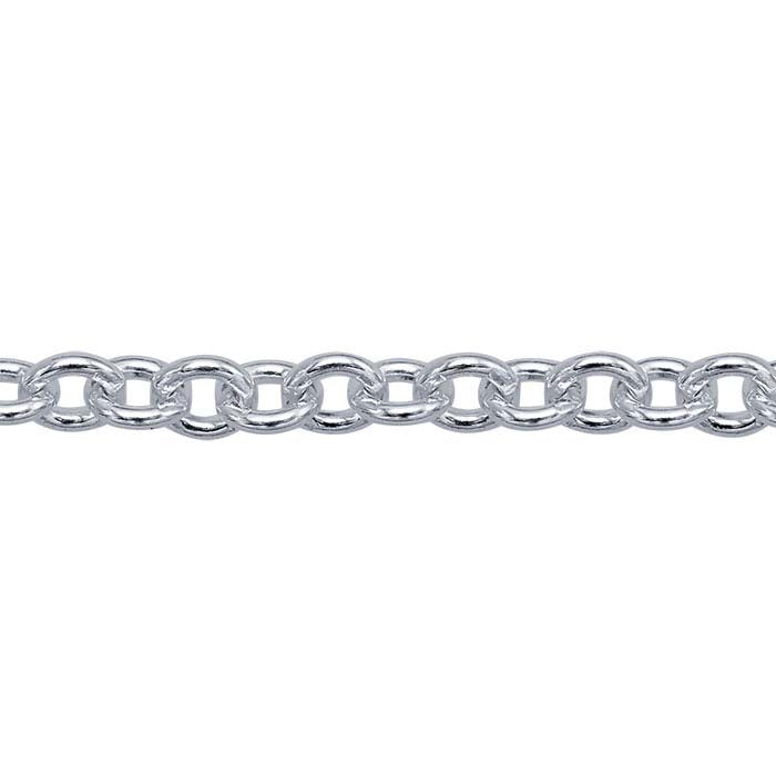 Argentium® sølv 1,5 mm rund kabelkæde, pr. fod