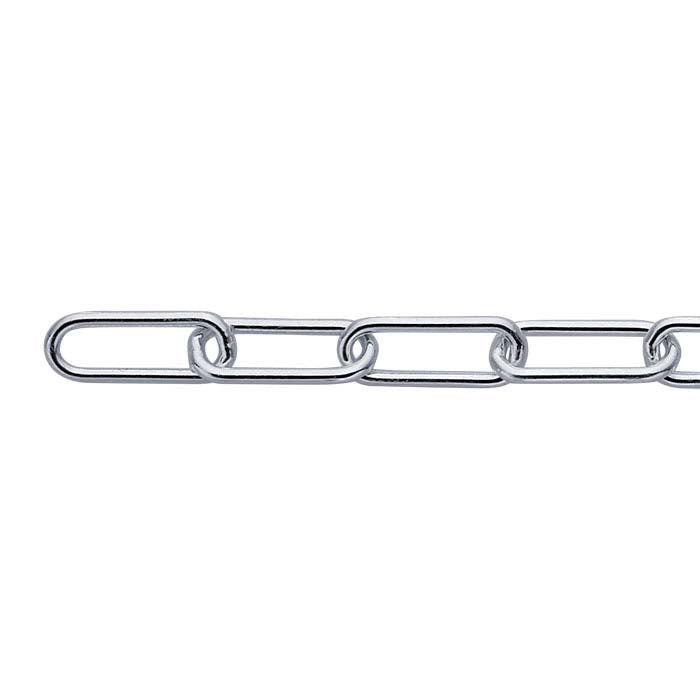 Sterling Silver 4.3mm Oval Cable Chain, By the Foot