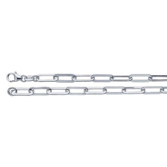 Sterling Silver 4.6mm Flat Oval Cable Chain