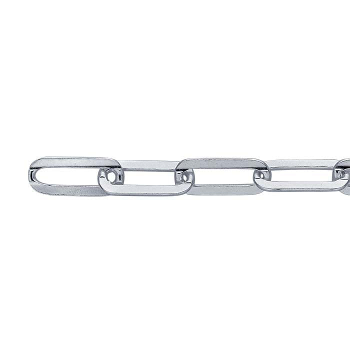 Sterling Silver 4.6mm Flat Oval Cable Chain, By the Foot