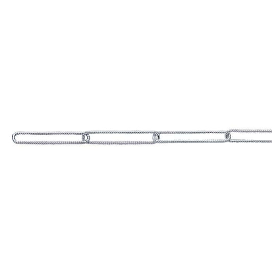 Sterling Silver 4mm Twist Pattern Oval Cable Chain, By the Foot