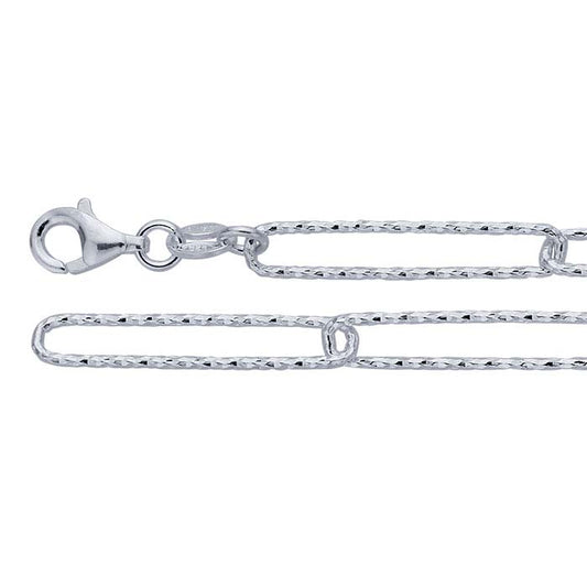 Sterling Silver 4.4mm Diamond-Cut Cable Chain