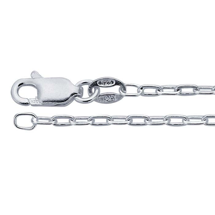 Sterling Silver 1,8 mm Flat Oval Cable Chain